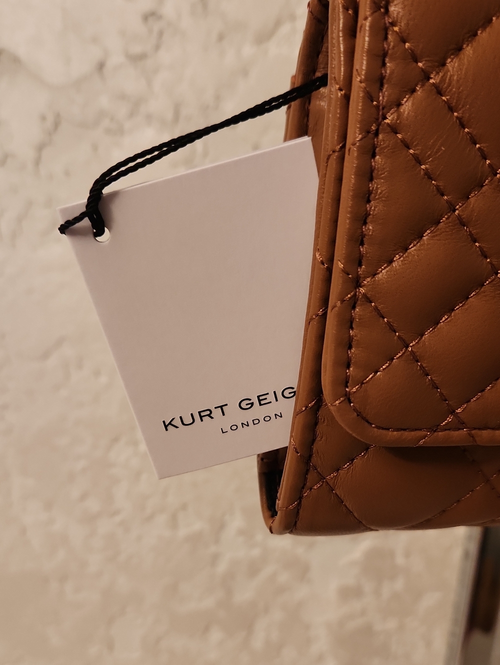 Kurt Geiger Quilted Leather Shoulder Bag in Brown NWT - Picture 3 of 4